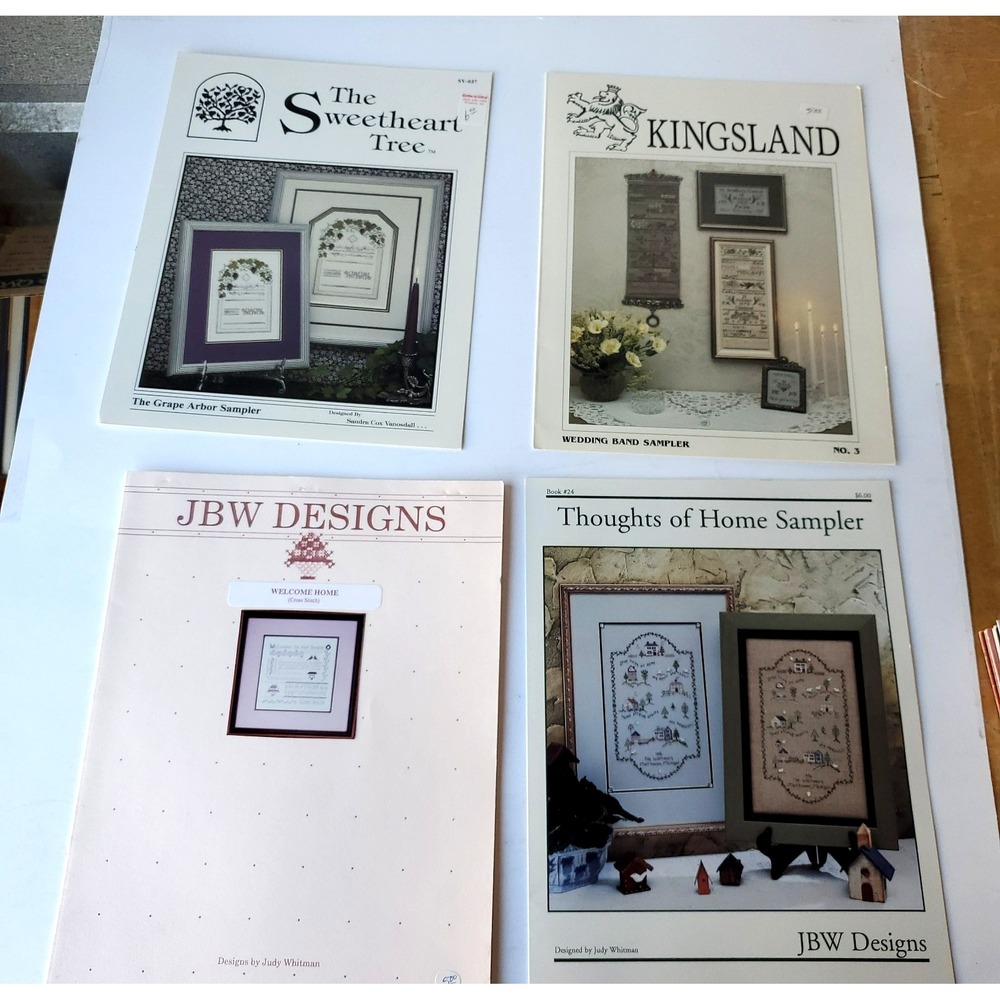 Lot of 4 VTG OOP Cross Stitch Patterns Charts JBW Designs Kingsland Sweetheart